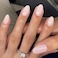 KQueenest Pastel Light Pink Press on Nails Short Oval Glossy Soft Gel Fake Nails Press on Extra Short Almond Fake Nails with UV Cover Thick Acrylic Glue on Nails for Wome Wedding Everyday 4 Pcs