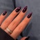 KQueenest Purple Cat Eye Press on Nails Almond Shape 30 Pcs Black Glitter Fake Nails Medium Thick Dark Sparkly Nails Press on Shiny Acrylic Nails Cute Bling Stick on Nails for Women Manicure