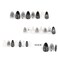 LBPEPAMZ Black Press on Nails Medium Almond Fake Nails with 3D Alloy Bow Pearl Designs Black Gradient Full Cover False Nail Water Drops Silver Star Glossy Acrylic Nails Stick on Nail for Women 24Pcs