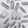 CTTHNBD Long Press on Nails Square Silver French Tip Fake Nails with Heart Design Rhinestone Elegant Full Cover Stick on False Nails for Women 24 Pcs