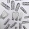 CTTHNBD Long Press on Nails Square Silver French Tip Fake Nails with Heart Design Rhinestone Elegant Full Cover Stick on False Nails for Women 24 Pcs