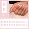 LRKNNO White French Tip Nails Press On Short Square Artificial GelAcrylic Glue 24pcs Full Cover Stick Ons for Wedding Manicure
