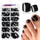 LuckForever 168pc Press on Toenails Women Fake Toe Nails with Glue Tabs Black Fake Toenails Press on Nails Short Square Acrylic Toe Nail Tips False Toenails Feet Artificial Toe Nails Press ons