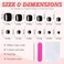 LuckForever 168pc Press on Toenails Women Fake Toe Nails with Glue Tabs Black Fake Toenails Press on Nails Short Square Acrylic Toe Nail Tips False Toenails Feet Artificial Toe Nails Press ons