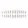 MERVF Almond Press on Nails Medium Fake Nails Blue French Tip Stiletto Acrylic Nails Press ons with Gold Lines Design Glue on Summer Beach Nails 24pcs Glossy