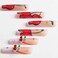 MISUD Press on Nails Extra Long Square Glue on Nails with White French Tip Acrylic Cherry Rhinestone Design 24 pcs