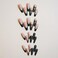 MISUD Press on Nails Long Coffin Fake Nails with Black Gold Acrylic Snowflake Glitter Design 24 pcs