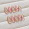 MISUD Press on Nails Medium Almond Fake Nails with 3D Gold Chrome Acrylic Butterfly Design 24 pcs