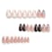 MISUD Press on Nails Medium Almond Glue on Nails with Fall Brown Acrylic Autumn Leaf Design 24 pcs