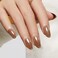 modelones Modelones Brown Press on Nails Almond Short Chrome Fake Nails Reusable Nail Kit with Nail Glue Adhesive Tabs Mini Nail File Nails Press Ons 32Pcs 16Sizes