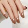 modelones Modelones Brown Press on Nails Almond Short Chrome Fake Nails Reusable Nail Kit with Nail Glue Adhesive Tabs Mini Nail File Nails Press Ons 32Pcs 16Sizes