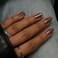 modelones Modelones Brown Press on Nails Almond Short Chrome Fake Nails Reusable Nail Kit with Nail Glue Adhesive Tabs Mini Nail File Nails Press Ons 32Pcs 16Sizes