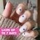 Olive & Olive June Classic Super Stick Mani Press On Nails No Glue Needed 32 Tab Nails 16 Sizes NonToxic Tabs Easy OnOff NonDamaging Realist Look 7Day Wear Short Round Mod Flowers