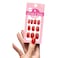 Olive &amp; Olive June Classic Super Stick Mani Summer Press On Nails No Glue Needed 32 Tab Nails 16 Sizes NonToxic Tabs Easy OnOff NonDamaging 7Day Wear Short Round Lollipop Cherry Red