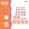 KAICCOSO Pink French Tip Press on Toenails Square Short Orange Fake Toe Nails Summer Glitter Rhinestone False Toenails with 3D Designs Bling Diamond Acrylic Glue on Toenails Cute Stick on Toenails for
