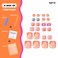 KAICCOSO Pink French Tip Press on Toenails Square Short Orange Fake Toe Nails Summer Glitter Rhinestone False Toenails with 3D Designs Bling Diamond Acrylic Glue on Toenails Cute Stick on Toenails for