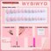 QQPPOLIU Short Press on Nails Square Nails with Rhinestone Design French Tips Cute Nails Press on Fake Nails for GirlsPink Silver