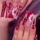 RTKHFZE Red Press on Nails Long Fake Nails Square Extra Long Nails Press ons with Flower And Rhinestones Design Glitter Acrylic Nails Artificial Nails
