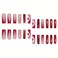 RTKHFZE Red Press on Nails Long Fake Nails Square Extra Long Nails Press ons with Flower And Rhinestones Design Glitter Acrylic Nails Artificial Nails