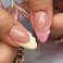 RUOKEXIN Almond Style 0236 24pcs Glossy Art Deco PressOn False Nails with 3D Flower Designs Medium Glue on Nails Cute Stick on Nails for Women