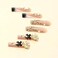 RUOKEXIN Black French Tip Fake Nails Square False Nails with Gold 3D Butterfly Designs Glitter Glue Black Bow Cute Stick On Nails for Women 24Pcs