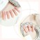 RUOKEXIN Long Press on Nails Square Fake Nails Nude False Nails with Silver Lines Designs Square Nail Press ons Long Glue on Nails Sparkly Artificial Nails Cute Stick on Nails for Women 24Pcs