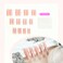 RUOKEXIN Long Press on Nails Square Fake Nails Nude False Nails with Silver Lines Designs Square Nail Press ons Long Glue on Nails Sparkly Artificial Nails Cute Stick on Nails for Women 24Pcs