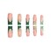 RUOKEXIN Long Square Press on Nails Green French Tip Fake Nails Gold Glitter False Nails with Gold 3D Butterfly Designs Long Square Glue on Nails Sparkly Artificial Nails Cute Stick on Nails for Women