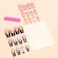 RUOKEXIN Long Square Presson Nails French Tip False Nails with Bow Rhinestones Designs Pink Black Sparkly Artificial 24Pcs