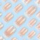 RUOKEXIN Press on Nails White French Tip Fake Nails Square Medium Length False Nails with Silver Glitter Designs Ombre Glossy Artificial Nails Acrylic Glue on Nails Natural Stick on Nails for Women