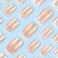 RUOKEXIN Press on Nails White French Tip Fake Nails Square Medium Length False Nails with Silver Glitter Designs Ombre Glossy Artificial Nails Acrylic Glue on Nails Natural Stick on Nails for Women