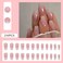 RUPOFUZA Long Press on Nails Coffin Fake Nails with Pink White Ombre A Little Bit of Glitter Designs Acrylic Nails Press ons Artificial False Stick on Nails for Women 30Pcs