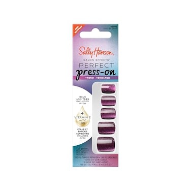 Sally Hansen Salon Effects Perfect PressOn Nails Square Shape Easy to Apply NonDamaging 30 Nails Nail Glue Adhesive Tabs File Dont Be Jewel