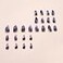 SEENEEY Almond Press On Nails 24pcs Purple Black Artificial Nails with Designs Full Cover Nail Glossy Finish Acrylic Material Full Well Tips False Nails