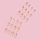 SINHOT Stiletto Press on Nails Glitter Acrylic Glossy Glue on False Nails with French Tip Design 24 pcs