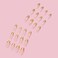 SINHOT Stiletto Press on Nails Glitter Acrylic Glossy Glue on False Nails with French Tip Design 24 pcs