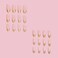 SINHOT Stiletto Press on Nails Glitter Acrylic Glossy Glue on False Nails with French Tip Design 24 pcs