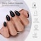 ShangMeng Soft Gel Black Press on Nails Almond SHANGMENG Short Nails with Glossy French Tips in a Matte Finish Stick on Nails with Glue in 16 Sizes 32 Reusable Fake Nails for Women Matte Black