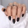 ShangMeng Soft Gel Black Press on Nails Almond SHANGMENG Short Nails with Glossy French Tips in a Matte Finish Stick on Nails with Glue in 16 Sizes 32 Reusable Fake Nails for Women Matte Black