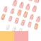 CTTHNBD Square Press on Nails Medium White French Tip Fake Nails with 3D Flower Wave Design Elegant Full Cover Stick on False Nails for Women 24 Pcs