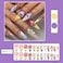 SEENEEY Summer Long Press on Nails Almond Fake Nails Flowers Colorful Artificial Nail with Rhinestone Beach Designs Stick on Nail for Women 24pcs