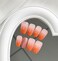 SWEKKE Press On Nails Medium Coffin French Tip Orange Gradient Full Cover With Designs Glitter Glossy Glue On Acrylic Artificial for Women Girls 24Pcs