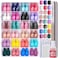 Teenitor 24Pack Short Press On Nails 576Pcs Short Square Press On Nails Matte Glossy Glitter French Nails 12 Sizes Fake Nails With Glue