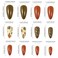 WLGDLH Thanksgiving Almond Press on Nails Medium Fake Nails with Maple Leaf Designs Dark Red Nails Press ons Brown Acrylic Nails Glossy Glue on Nails Fall Artificial Stick on Nails for Women 24Pcs