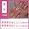 Vopintpy 3D Flower French Tip Press on Nails Blush Gradient Fake Nails Cute Short Square Acrylic Glue on Nail Glossy Full Cover Artificial Stick on Nail for Women DIY Manicure