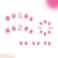 Vopintpy 3D Flower French Tip Press on Nails Blush Gradient Fake Nails Cute Short Square Acrylic Glue on Nail Glossy Full Cover Artificial Stick on Nail for Women DIY Manicure