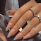 VOTACOS Press on Nails Long Stiletto Nude Fake Nails False Nail with Pure Transparent Glossy Stick on Nail for Women