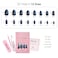 VSALON Almond Short Press on Nails Dark Blue Cat Eye Nails Kit for Newbies