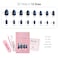 VSALON Almond Short Press on Nails Dark Blue Cat Eye Nails Kit for Newbies