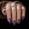 VSALON Press on Nails Short Almond Cat Eye Fake Nails Dark Purpule